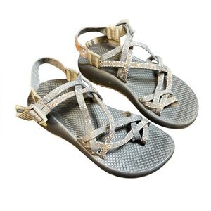 Chacos ZX2 Golden Creed Grey Orange Geometric Sandals Women’s Size 6 Outdoor